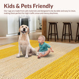 Ultra Soft Area Rug, Non Slip, Stain Resistant, Washable Area Rugs for Living Room, Bedroom, Modern Eclectic Entryway Stain-Resistant Carpet(Yellow)