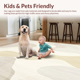 Abstract Cream Swirl Area Modern Neutral Floor Art(Beige)