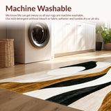 Ultra Soft Area Rug, Non Slip, Stain Resistant, Washable Area Rugs for Living Room, Bedroom, Barista Brew Abstract Area Mocha Swirl Collection(Beige)