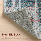 Ultra Soft Area Rug, Non Slip, Stain Resistant, Washable Area Rugs for Living Room, Bedroom, Rustic Silver Floral Texture(Gray)
