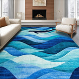 Ultra Soft Area Rug, Non Slip, Stain Resistant, Washable Area Rugs for Living Room, Bedroom, Fresh Aquatic Inspired Style(Blue)