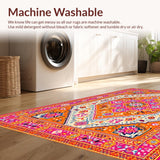 Ultra Soft Area Rug, Non Slip, Stain Resistant, Washable Area Rugs for Living Room, Bedroom, Transitional Bright Color Fusion(Orange)
