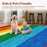 Ultra Soft Area Rug, Non Slip, Stain Resistant, Washable Area Rugs for Living Room, Bedroom, Modern Geometric Neutral Living Room Jute Rug(Red)