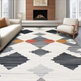 Ultra Soft Area Rug, Non Slip, Stain Resistant, Washable Area Rugs for Living Room, Bedroom, Vibrant Boho Striped Pattern(Gray)