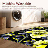 Ultra Soft Area Rug, Non Slip, Stain Resistant, Washable Area Rugs for Living Room, Bedroom, Chic Colorful Floral Arrangement(Yellow)