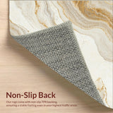 Modern Beige Marble Swirl Area Irregular Edge(Beige)