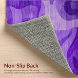 Ultra Soft Area Rug, Non Slip, Stain Resistant, Washable Area Rugs for Living Room, Bedroom, Playful Lavender Abstract Wave(Purple)