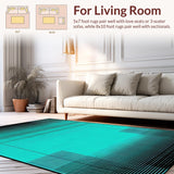 Chic Geometric Teal and Black Blend(Blue)