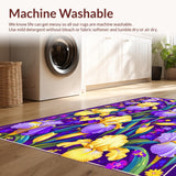 Ultra Soft Area Rug, Non Slip, Stain Resistant, Washable Area Rugs for Living Room, Bedroom, Bright Tiled Seasonal Festivity(Purple)