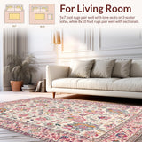 Ultra Soft Area Rug, Non Slip, Stain Resistant, Washable Area Rugs for Living Room, Bedroom, Serene Abstract Nature Inspired Pattern(Ivory)