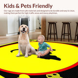 Ultra Soft Area Rug, Non Slip, Stain Resistant, Washable Area Rugs for Living Room, Bedroom, Caution Dogs Will Bark If You Knock Loud Yelling Inside Area Rug(Yellow)