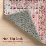 Ultra Soft Area Rug, Non Slip, Stain Resistant, Washable Area Rugs for Living Room, Bedroom, Ethereal Floral Minimalist Vibe(Pink)