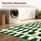 Luxe Geometric Green and Beige Area with Contemporary Flair(Beige)