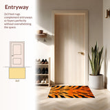 Ultra Soft Area Rug, Non Slip, Stain Resistant, Washable Area Rugs for Living Room, Bedroom, Vibrant Exotic Patterned Textiles(Orange)