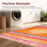 Ultra Soft Area Rug, Non Slip, Stain Resistant, Washable Area Rugs for Living Room, Bedroom, Lively Bright Spectrum Visual Delight(Orange)