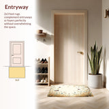 Ultra Soft Area Rug, Non Slip, Stain Resistant, Washable Area Rugs for Living Room, Bedroom, Abstract Insect Meadow Ultra Floor(Beige)