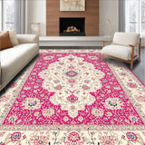 Ultra Soft Area Rug, Non Slip, Stain Resistant, Washable Area Rugs for Living Room, Bedroom, Whimsical Colorful Trellis Style(White)