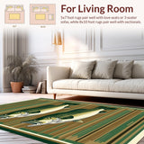 Ultra Soft Area Rug, Non Slip, Stain Resistant, Washable Area Rugs for Living Room, Bedroom, Charming Cabin Rustic Welcome Mat(Green)