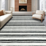 Linear Monotone Stripe with Symmetrical Rhythm Design(Beige)