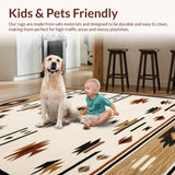 Ultra Soft Area Rug, Non Slip, Stain Resistant, Washable Area Rugs for Living Room, Bedroom, Modern Minimalist Organic Patterns(Beige)