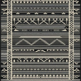 Contemporary Striped Ethnic Accent(Black)