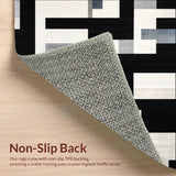 Ultra Soft Area Rug, Non Slip, Stain Resistant, Washable Area Rugs for Living Room, Bedroom, Farmhouse Chic Monochrome Striped Rug with Classic Linear Pattern(Gray)