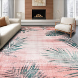 Ultra Soft Area Rug, Non Slip, Stain Resistant, Washable Area Rugs for Living Room, Bedroom, Artful Geometric Color Splash(Pink)