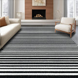 Ultra Soft Area Rug, Non Slip, Stain Resistant, Washable Area Rugs for Living Room, Bedroom, Black and White Striped Handmade Woven Design(Black)