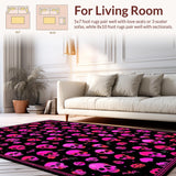 Ultra Soft Area Rug, Non Slip, Stain Resistant, Washable Area Rugs for Living Room, Bedroom, Striking Alternative Holiday Design(Pink)