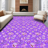 Ultra Soft Area Rug, Non Slip, Stain Resistant, Washable Area Rugs for Living Room, Bedroom, Whimsical Flower Motif Delight(Purple)