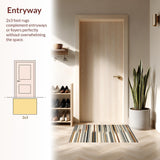 Ultra Soft Area Rug, Non Slip, Stain Resistant, Washable Area Rugs for Living Room, Bedroom, Modern Chic Linear Arrangement(Beige)
