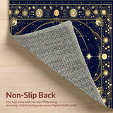 Ultra Soft Area Rug, Non Slip, Stain Resistant, Washable Area Rugs for Living Room, Bedroom, Whimsical Celestial Harmony Style(Blue)