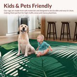 Ultra Soft Area Rug, Non Slip, Stain Resistant, Washable Area Rugs for Living Room, Bedroom, Rustic Green Organic Textures(Green)