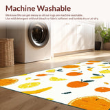 Ultra Soft Area Rug, Non Slip, Stain Resistant, Washable Area Rugs for Living Room, Bedroom, Stylish Modern Playful Aesthetic(Orange)