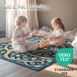Charming St. Patrick Day Area Rug with Buffalo Plaid and Shamrock Design(Orange)