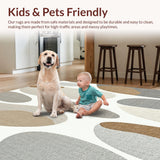 Ultra Soft Area Rug, Non Slip, Stain Resistant, Washable Area Rugs for Living Room, Bedroom, Natural Stone Inspired Boho Runner Zen Neutral Elegance(Beige)