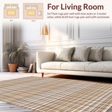 Ultra Soft Area Rug, Non Slip, Stain Resistant, Washable Area Rugs for Living Room, Bedroom, Backyard Deck Easy Care Reversible Floor Mat(Brown)