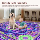 Ultra Soft Area Rug, Non Slip, Stain Resistant, Washable Area Rugs for Living Room, Bedroom, Dreamy Color Palette Design(Purple)