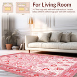 Ultra Soft Area Rug, Non Slip, Stain Resistant, Washable Area Rugs for Living Room, Bedroom, Vibrant Romantic Color Fusion(Pink)