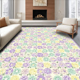 Ultra Soft Area Rug, Non Slip, Stain Resistant, Washable Area Rugs for Living Room, Bedroom, Stylish Low Pile with Whimsical Floral Circles in Tones(Beige)