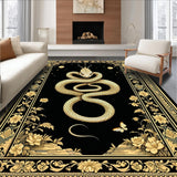 Ultra Soft Area Rug, Non Slip, Stain Resistant, Washable Area Rugs for Living Room, Bedroom, Striking Artistic Bird Pattern(Gold)