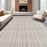 Ultra Soft Area Rug, Non Slip, Stain Resistant, Washable Area Rugs for Living Room, Bedroom, Dynamic Contemporary Trellis Elements(Gray)
