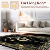 Ultra Soft Area Rug, Non Slip, Stain Resistant, Washable Area Rugs for Living Room, Bedroom, Dark Elegance Animal Pattern(Black)