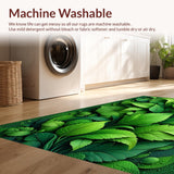 Ultra Soft Area Rug, Non Slip, Stain Resistant, Washable Area Rugs for Living Room, Bedroom, 3D Leaf Nature-Inspired Bath Rug for Boho Decor(Green)