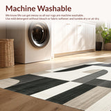 Ultra Soft Area Rug, Non Slip, Stain Resistant, Washable Area Rugs for Living Room, Bedroom, Artistic Kitchen Runner Modern Beige & Abstract Geometric Area(Gray)