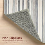 Ultra Soft Area Rug, Non Slip, Stain Resistant, Washable Area Rugs for Living Room, Bedroom, Artful Transitional Cream Stripes(Gray)