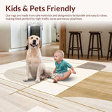 Ultra Soft Area Rug, Non Slip, Stain Resistant, Washable Area Rugs for Living Room, Bedroom, Modern Minimalist Beige Area With Geometric Abstract(Beige)