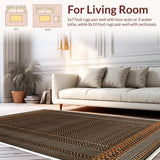 Ultra Soft Area Rug, Non Slip, Stain Resistant, Washable Area Rugs for Living Room, Bedroom, Rustic Brown Faux Cowhide Living Room Rug(Brown)