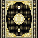 Ultra Soft Area Rug, Non Slip, Stain Resistant, Washable Area Rugs for Living Room, Bedroom, Elegant Black Floral Symphony(Black)