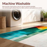 Ultra Soft Area Rug, Non Slip, Stain Resistant, Washable Area Rugs for Living Room, Bedroom, Chic Transitional Organic Shapes(Orange)